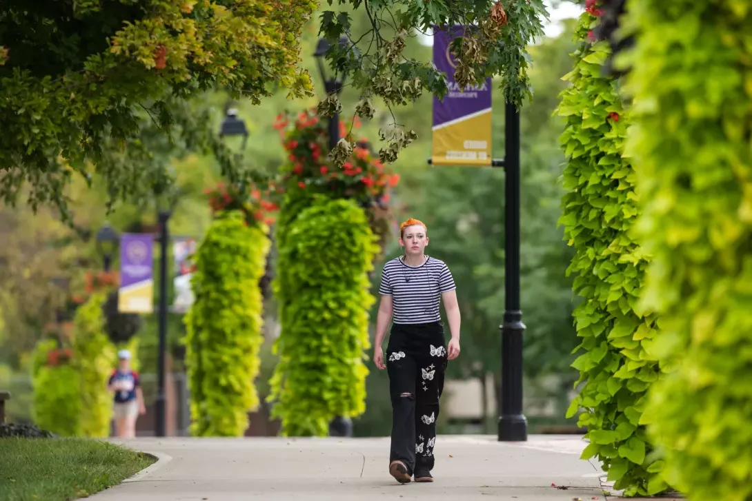 Student Walking on Campus Photo